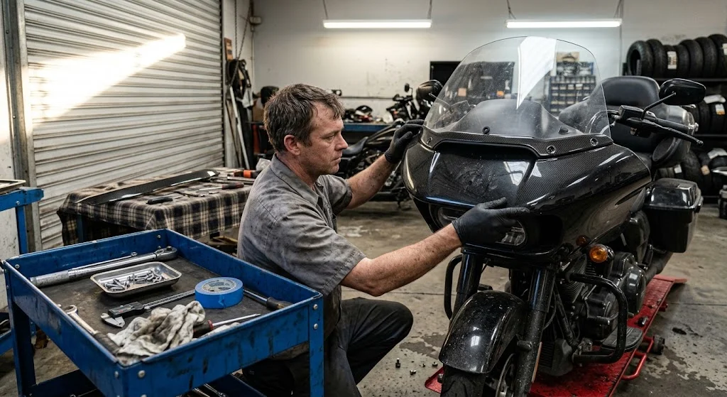 Carbon Fiber Road Glide Windshield: Frame and Trim Options