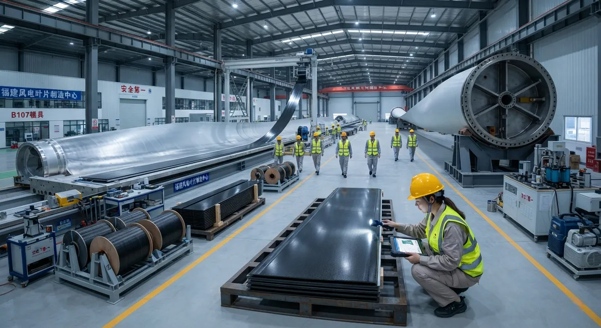 Manufacturing 100-Meter-Plus Wind Blades: The 107-Meter Fujian Blade and Large-Tow Spar Cap Scale-Up