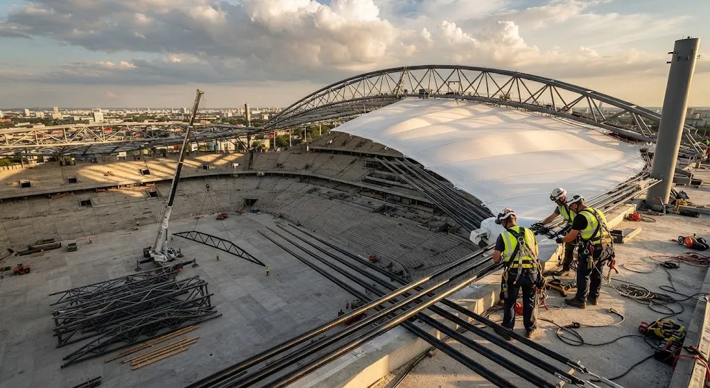 CFRP in Architecture: Lightweight Roof Structures and Tension Membrane Supports