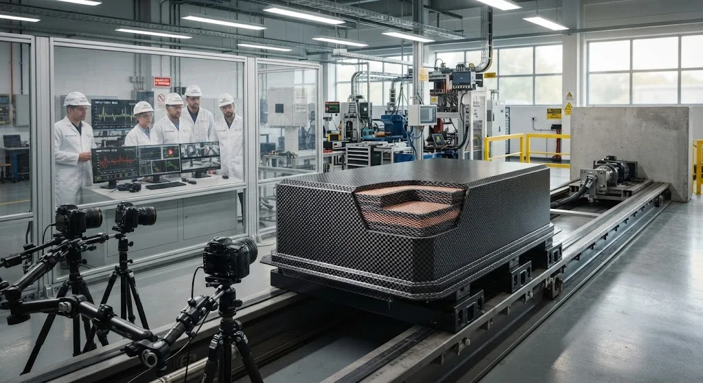 Carbon Fiber EV Battery Enclosures: Crash Safety and Electromagnetic Shielding Design