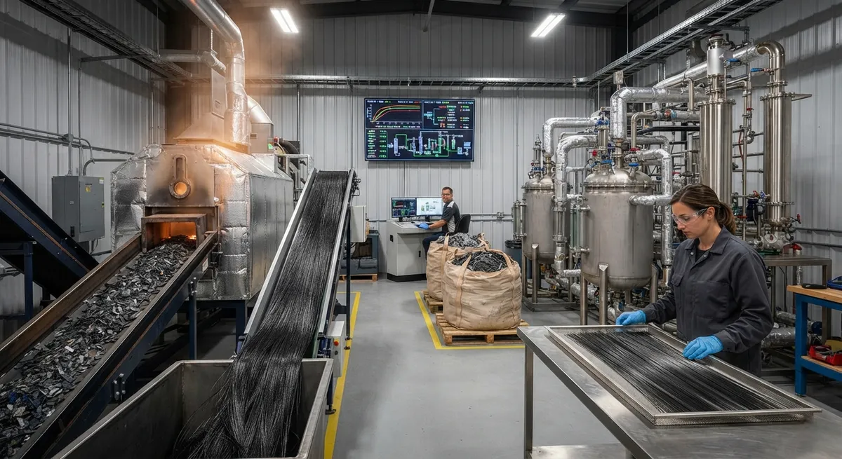 CFRP Recycling Processes Compared: Pyrolysis, Solvolysis, and Fiber Remanufacturing Retained Properties