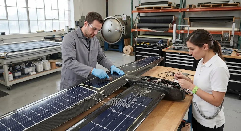 Solar-Panel-Integrated Carbon Fiber Drones: Structural Design for Extended Endurance
