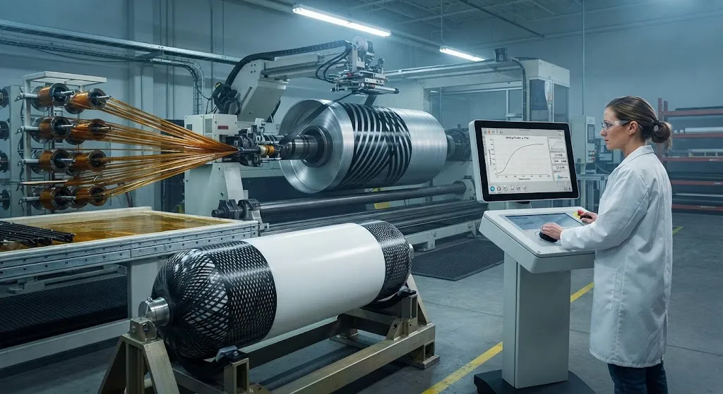 Carbon Fiber Filament Winding Tension Control: Geodesic Paths, Fiber Tension and Type IV Vessel Burst Performance
