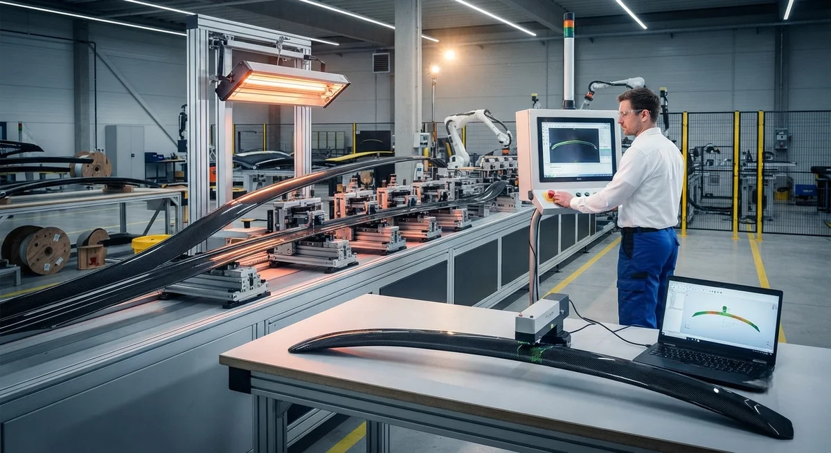 Flexible Rollforming of Carbon Fiber Profiles: Contour Bending for Automotive Roof Rails and Window Frames