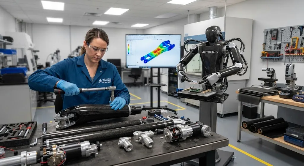Carbon Fiber Actuators and Arms for Humanoid Robots: Lightweight High-Stiffness Design for Mass Production