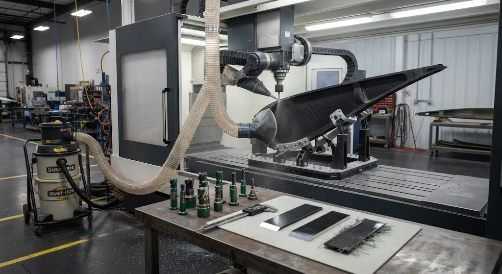 Milling and Trimming CFRP: Tool Wear, Edge Chipping and Dust Extraction
