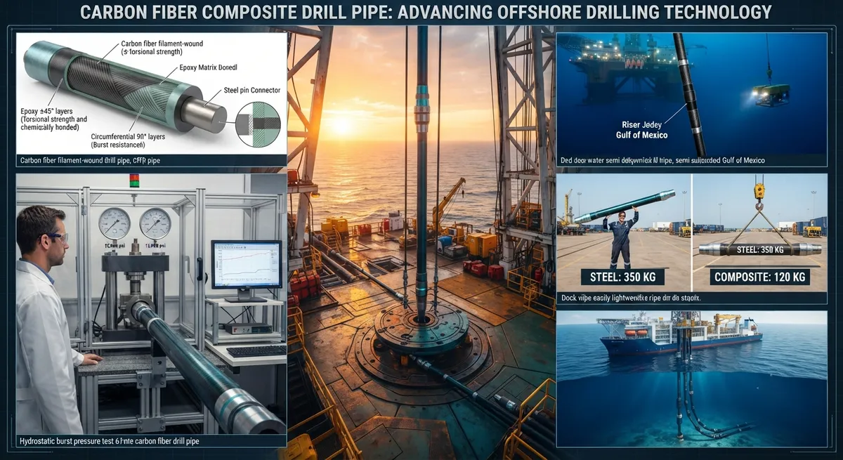 Carbon Fiber Drill Pipe and Riser Systems for Oil and Gas: Extending Deep-Well Drilling Capabilities