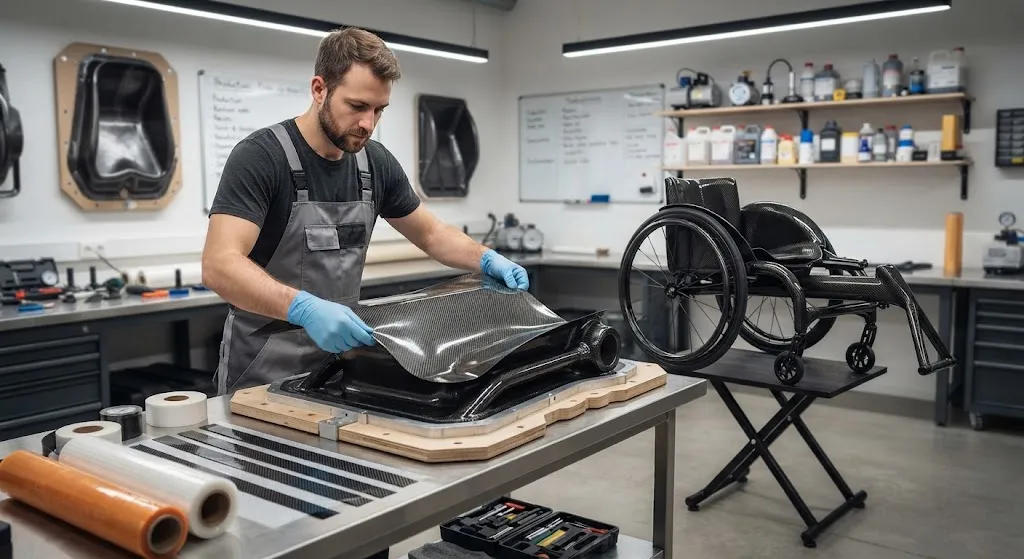 Carbon Fiber Racing Wheelchairs: Custom Laminated Frames for Paralympic Performance