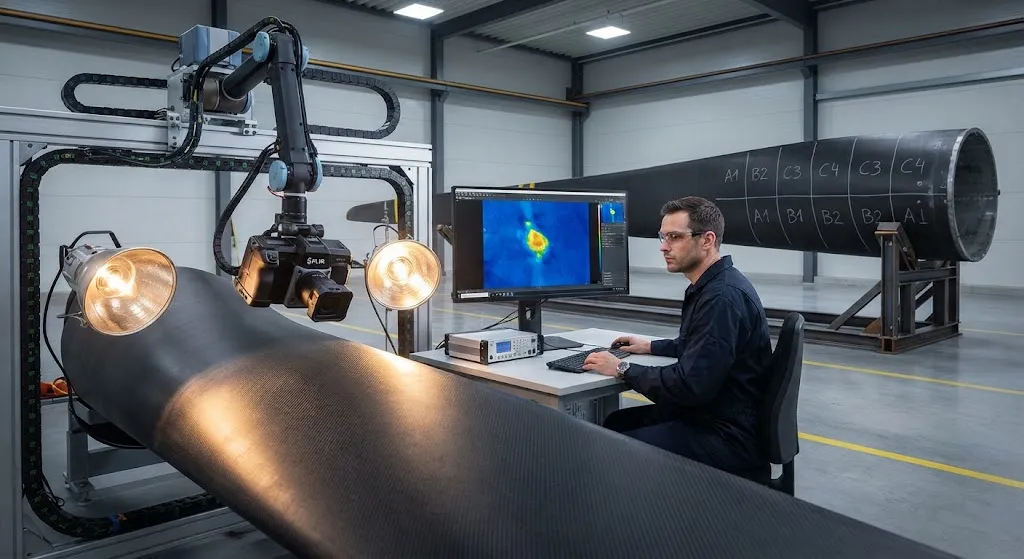 Infrared Thermography for Composite Inspection: Active and Passive NDT Methods for Blades and Aircraft Parts