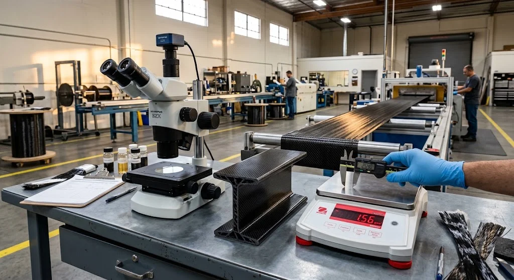 Density of Pultruded Carbon Fiber: Fiber Volume Fraction and Laminate Weight